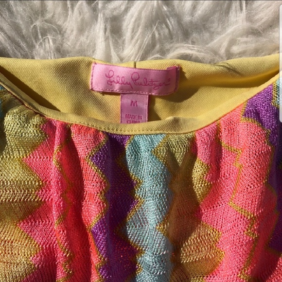 Lilly Pulitzer Laya Chevron Dress Size Medium - Picture 5 of 7